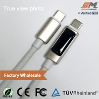 Câble USB Type-C vers Type-C en gros d'usine, 100W, 1,2M, charge rapide PD pour imprimante et appareils iOS, en alliage de zinc, silicone et cuivre pur