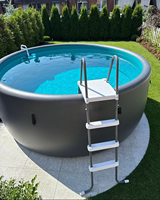 Piscine gonflable Dia 3M 5M, portable, durable, en PVC, avec escalier, pour plusieurs personnes, pour s'amuser