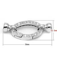 Personnalisé Plata 925 Argent Bascule Résultats Zircon Clip Fermoir Décoratif Perle Bracelet De Luxe Bijoux Fermoirs pour Colliers De Perles