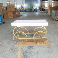 Chariot de présentation en acier inoxydable pour desserts et bonbons, idéal pour mariages, baby showers et événements festifs