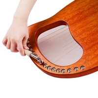Lyre en bois Walter.t à 16 cordes, cordes métalliques, bois de palissandre massif, instrument à cordes avec sac de transport, clé d'accordage, nettoyage