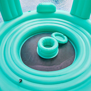 Isla flotante inflable con toldo para piscina, uso en hoteles y resorts al aire libre, capacidad para 5-10 personas, material de PVC - Product Image 4