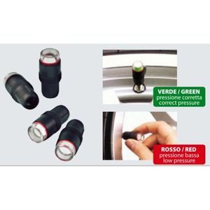 Capuchons indicateurs de pression des pneus avec codage couleur vert-rouge pour une détection correcte de la basse pression - Product Image 1