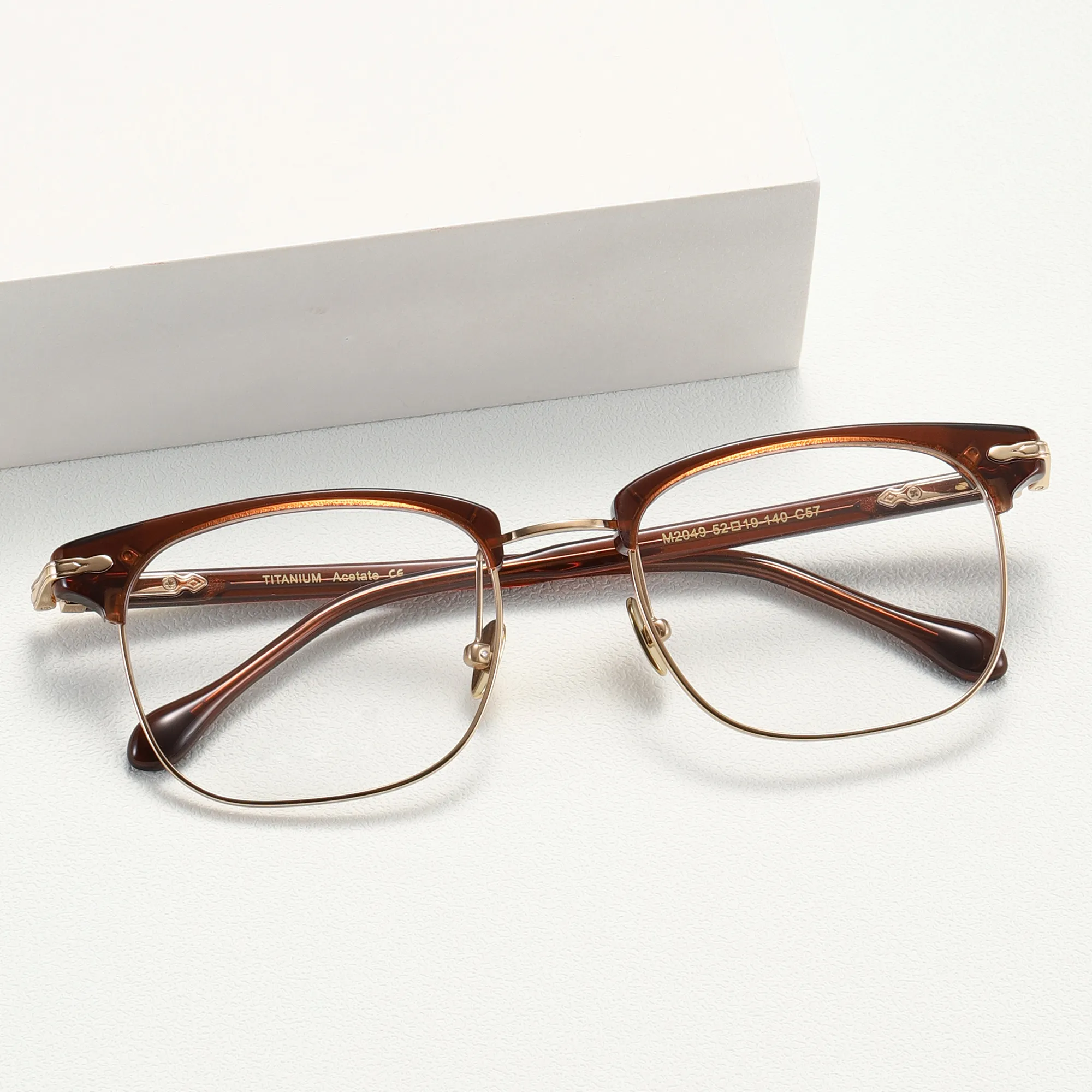Figroad Nieuwste Ontwerp Eye Wear Metalen Half Frame Mode Bril Bril Klassieke Metalen Frame Brillen Mannen In Voorraad