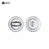 Poignée de porte à bouton rotatif moleté moderne en alliage de zinc avec écusson de confidentialité, finition chrome brillant, pour chambre, salle de bain, villa, hôtel