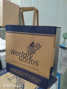 Luxury Biodegradable Kraft Brown Paper <b>Craft</b> <b>Bag</b> Square Bottom Khaki Restaurant Go Packaging for Supermarket Customizable Logo - Product Image 2