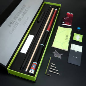 Taco de billar <span class=keywords><strong>ZENI</strong></span> XW01 de alta calidad hecho a mano con eje de carbono y arce, con pasador radial QianYi, doble eje, punta de 12.2mm y 11.8mm, peso de la punta de 19oz. - Product Image 1