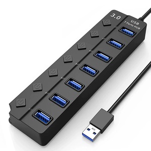 Hub <span class=keywords><strong>USB</strong></span> 3.0 haute vitesse 1 à 4 ports – Répartiteur et extenseur d'interface <span class=keywords><strong>USB</strong></span> 4 ports pour souris, clavier, lecteur de cartes, imprimante - Product Image 2
