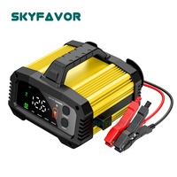 Cargador de Batería Inteligente Ajustable de 12V 24V, Cargador Rápido Automático de 12V 24V 25A para Baterías de Litio-Ferrofosfato (LiFePO4), EFB, GEL, AGM y Plomo-Ácido con Función de Reparación