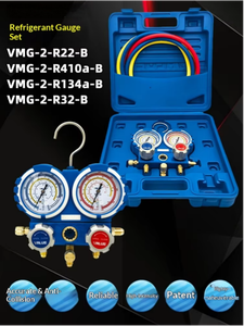 VMG-2-R22-B R410a/R134a/R32 Air Conditioner Fluorine Filling Meter Group Refrigerant Snow <strong>Pressure</strong> Double Meter Made - Product Image 1