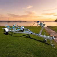 Remorque pour bateau à essieu simple, galvanisée à chaud, capacité de charge de 1000 kg, remorque à rouleaux pivotants, personnalisation disponible, petite remorque pour bateau