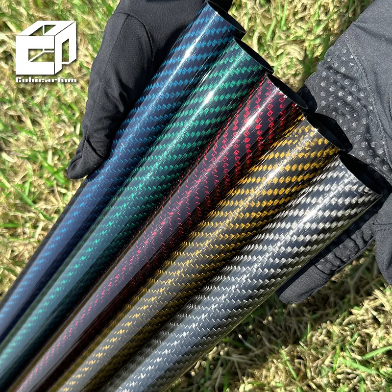 Supply 3K Colored Carbon Fiber Shaft 2m 1m Custom length Carbon Fiber Twill Tube Different diameter 3mm-200mm