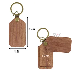 Bằng Gỗ Mặt Dây Chuyền Móc Chìa Khóa Vòng Hình Ảnh Hình Ảnh Keychain Gỗ Tag Trống Keychain Với Hộp Quà Tặng