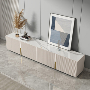 Ý Thiết Kế Phòng Khách Nội Thất Đặt TV Tủ Thép Không Gỉ TV Khán Đài Marble Bàn Cà Phê - Product Image 1