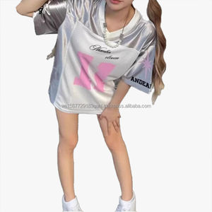 Maillot de sport décontracté Hip Hop à manches courtes unisexe, été, ample, fin, respirant, séchage rapide, anti-UV, tendance, personnalisable - Product Image 4