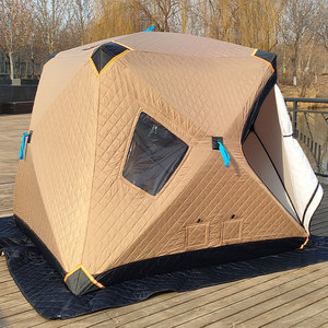 Трехслойная автоматическая зимняя палатка из ткани Оксфорд 210D для кемпинга и подледной рыбалки - Product Image 1