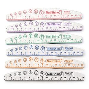 Lima de <span class=keywords><strong>uñas</strong></span> de <span class=keywords><strong>media</strong></span> <span class=keywords><strong>luna</strong></span> <span class=keywords><strong>con</strong></span> regla de doble cara <span class=keywords><strong>con</strong></span> logotipo impreso personalizado profesional 80 100 150 240 320 Lima japonesa de lija de grano - Product Image 2