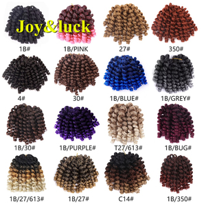 Vente en gros de cheveux crochet bouclés de 8 pouces pour femmes noires cheveux crochet bouclés de couleur ombrée cheveux crochet rebond jamaïcain - Product Image 2