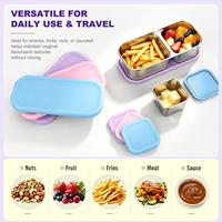 Bol à sauce mignon en acier inoxydable 304 de qualité alimentaire, tasse à condiments anti-fuite, compatible micro-ondes, sans BPA, pour restaurant et plats à emporter