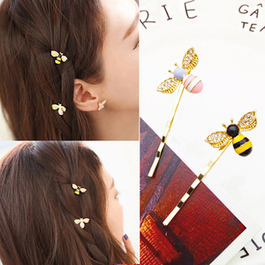 Piccola ape coreana graziosa molletta per capelli Vintage moderna ornamento per la testa forcina con fiocco - Product Image 2