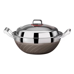 <span class=keywords><strong>Wok</strong></span> antiadherente de acero inoxidable 304 con dos orejas de 36-40cm <span class=keywords><strong>para</strong></span> <span class=keywords><strong>cocinar</strong></span> sartén - Product Image 2
