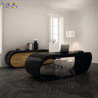 Noir PDG président bureau bureau meubles patron gestion bureau brillant noir pierre Google exécutif bureau Table Design