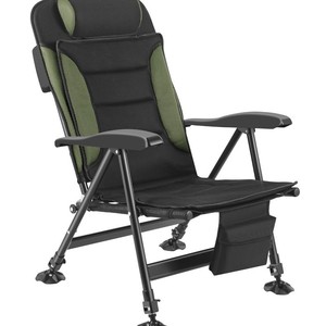 كرسي استرخاء محمول قابل للطي بتصميم بسيط وعصري مع إطار من الأنابيب الفولاذية للتخييم والشاطئ وصيد الأسماك - Product Image 3