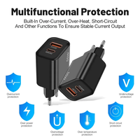 Accessoires Mobiles Universels Adaptateur Secteur Mural USB 55W (25W USB-A + 30W USB-C PD) US EU pour Téléphones Portables Intelligents