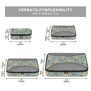 Lot de 4 cubes de rangement à motifs sombres personnalisés pour bagages, organiseurs de voyage, pochettes de compression, sacs de rangement pour valises - Product Image 5