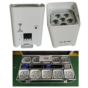 10 cái với phí trường hợp ánh sáng sân khấu 6*18 wát LED Par rgbwa UV 6in1 không dây DMX Battery Powered LED uplights - Product Image 1