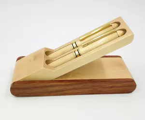 Reliabo الفاخرة خشبية قلم قلم هدية مجموعة مع الأعمال القلم صندوق عرض ، لطيفة الكتابة القلم مع مربع و حبر جل الغيارات