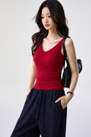 Débardeurs pour femmes, basiques, à col en V, dos nu, double doublure, sans soutien-gorge, à nouer autour du cou, mignons, tendance estivale, sans manches