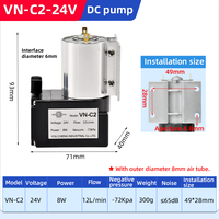 VN-C6 pompa diafragma mikro 12V 5W terlaris 7L/menit otomotif pipa pembuangan 1/2 penyegel baja tahan karat tekanan rendah Industri Otomotif
