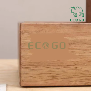 Usine personnalisée Porte-stylo en bois de noyer avec fenêtre Deux carrés Rangement de bureau en bambou - Product Image 3