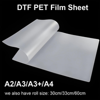 Suministro de fábrica, hoja de película de papel de transferencia de calor DTF de alta calidad, hojas de impresión de doble cara A4 para impresión de impresora DTF