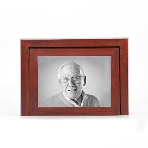 Wooden Urn With Photo Insert Rectangle Solid Wood Cremation <b>Memorial</b> <b>Box</b> For Sympathy Durable - Product Image 3