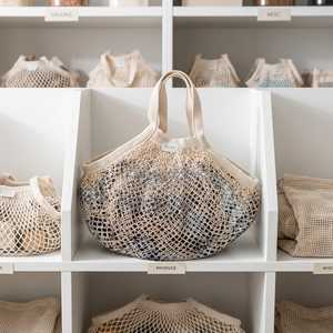 Sacs d'emballage en filet personnalisés en gros, pochettes réutilisables avec marque personnalisée - Product Image 1