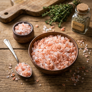Sal del Himalaya 100% pura, de grado alimenticio, comestible, granulada, rosa oscuro, sin refinar, sólida, premium, para exportación, en bolsa a granel de 25 kg. - Product Image 1