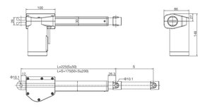 Jiecang jc35l22 tải nặng 6000n điều chỉnh đột quỵ 50-200 mét Telescopic xi lanh điện tuyến tính thiết bị truyền động - Product Image 3