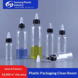 Venta al por mayor: Botellas dispensadoras de PET de 60ml y 30ml con boquilla puntiaguda para gotas auriculares y pintura, con tapa de gel de plástico <span class=keywords><strong>transparente</strong></span>. - Product Image 3