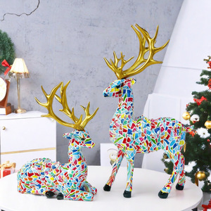 Adornos de Ciervo de Lujo Nórdico, Esculturas Artísticas de Resina Epoxi para Decoración del Hogar, Sala de Estar, Oficina, Manualidades, Decoración de Mesa, Regalo Navideño - Product Image 2