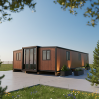 Maison conteneur modulaire préfabriquée mobile de luxe contemporaine à deux étages, 20 et 40 pieds, amovible pour l'extérieur, 4 chambres