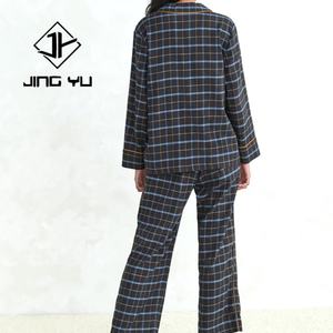 Manufacturer Design Winter Warm Holiday Custom 100% Cotton Plaid Pajama <b>Set</b> Christmas Pajamas Women - Product Image 6