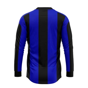 Camiseta de fútbol para hombre con sublimación personalizada de alta calidad, camiseta de fútbol juvenil con cuello en V ancho Retro, manga larga - Product Image 2