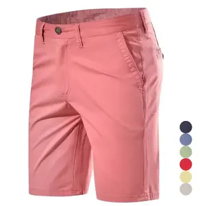 Fashion new design Cotton Middle Waist Male Luxury Casual Business Shorts Printed Beach Stretch Chino Classic Fit Shorts for men