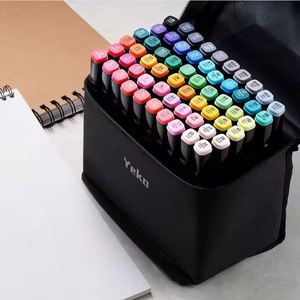 Ensemble de marqueurs artistiques personnalisés de qualité supérieure, de 30 à 204 pièces, couleurs arc-en-ciel permanentes, avec sac en toile, vente en gros - Product Image 1
