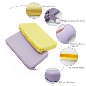 Trendy Unisex Long Silicone <b>Wallet</b> Custom Logo Waterproof <b>Zipper</b> Closure Travel Use - Product Image 4