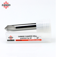 ZANHO Fraise à chanfreiner en carbure haute précision à 3 cannelures 60 90 120 pour gravure CNC et ébavurage, carbure super dur OEM