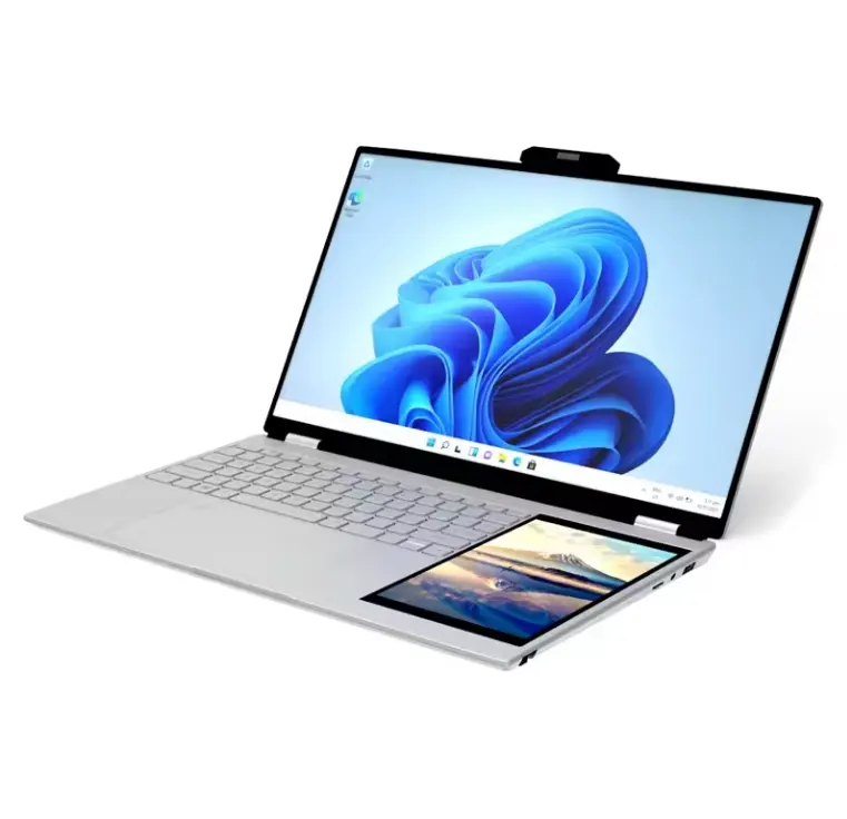 2024 Nieuwe Hoge Kwaliteit 15.6 Inch + 7 Inch 16Gb 1Tb N95 Dual-Screen Win 11 Netbook Laptop Gaming Zakelijke Laptops