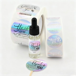 Etiquetas Adhesivas Holográficas Impermeables de 10 ml con Diseño Personalizado, Estampado Dorado <span class=keywords><strong>en</strong></span> Papel de Arte para Botellas de Vidrio - Product Image 2